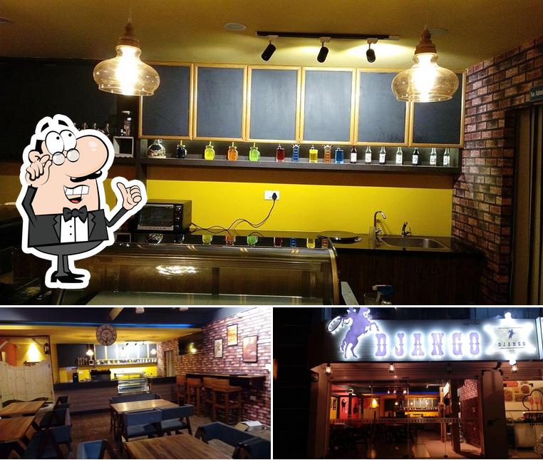 Take a look at the photo depicting interior and food at Django