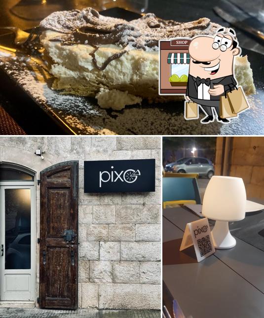 La esterno e cibo del ristorante