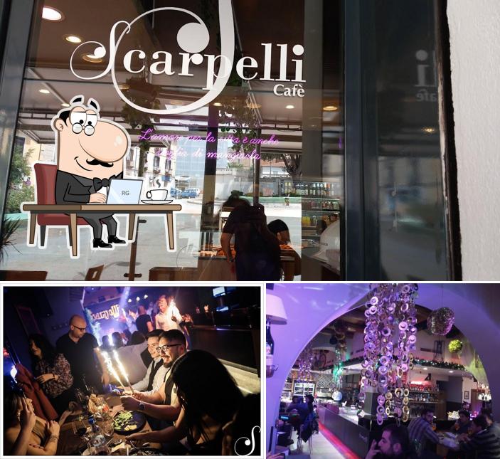 Tra le diverse cose da Scarpelli Cafè si possono trovare la interni e bancone da bar