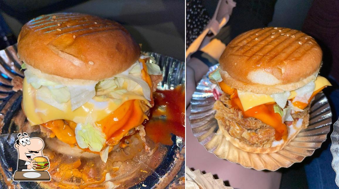 Try out a burger at Lazeez Snacks Corner