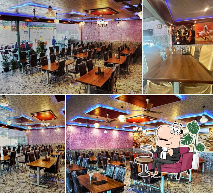 The interior of Jain Pushkar Tirtha Restaurant
