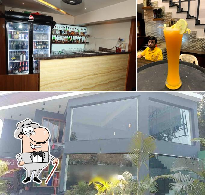 The restaurant's exterior and beverage