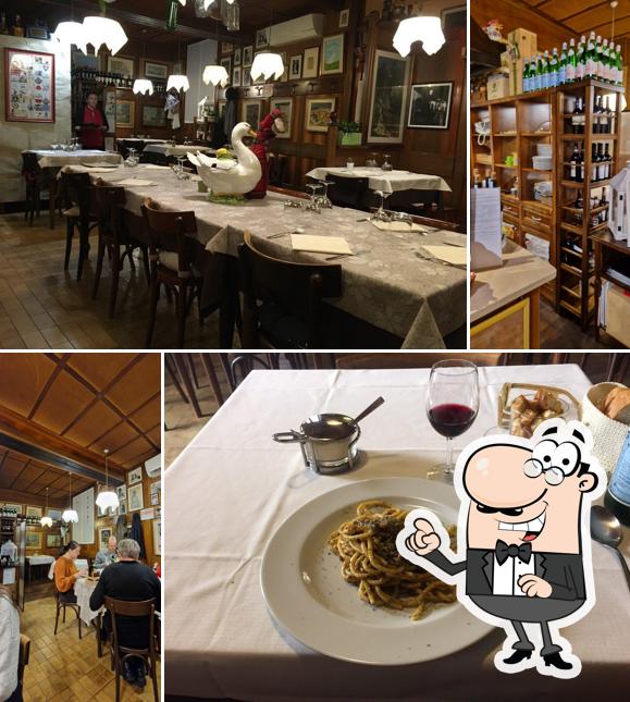 Gli interni di Trattoria all'Oca Bianca