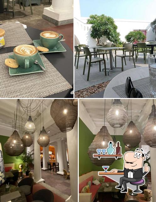 Take a seat at one of the tables at THE SPOT