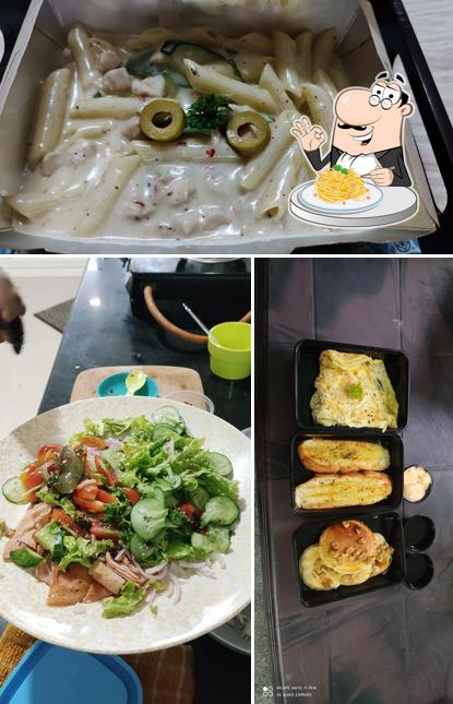 Spaghetti carbonara at Maple and Olive