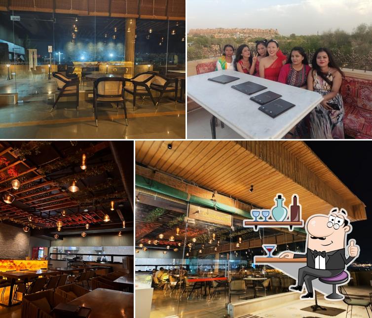 The interior of Godavan Roof Top Restaurant