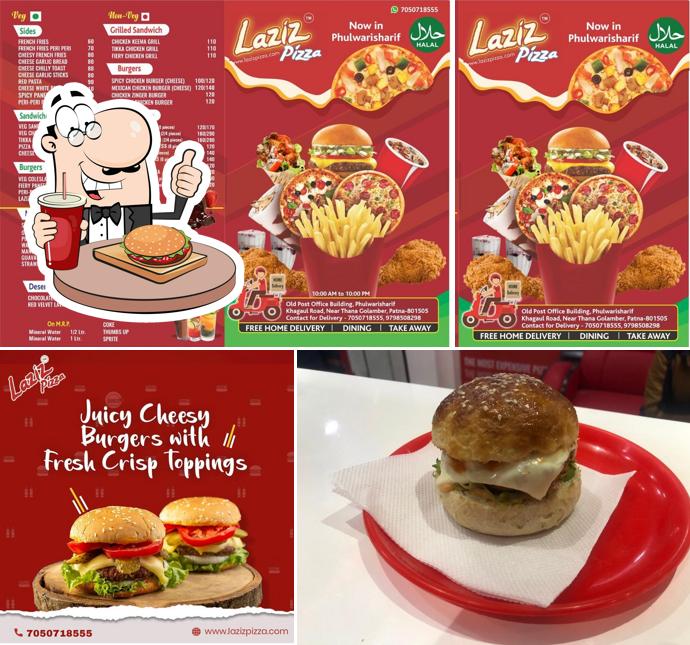 Try out a burger at Laziz pizza Phulwarisharif