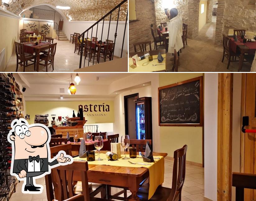 Gli interni di Osteria Cannavina