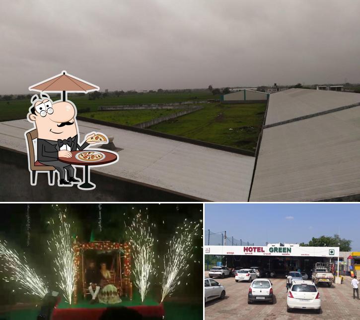 You can get some fresh air at the outside area of Green Hotel