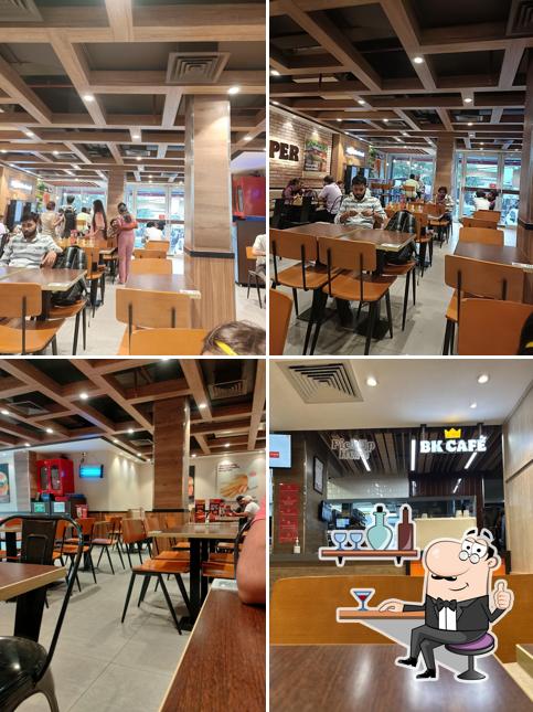 Take a seat at one of the tables at Burger King