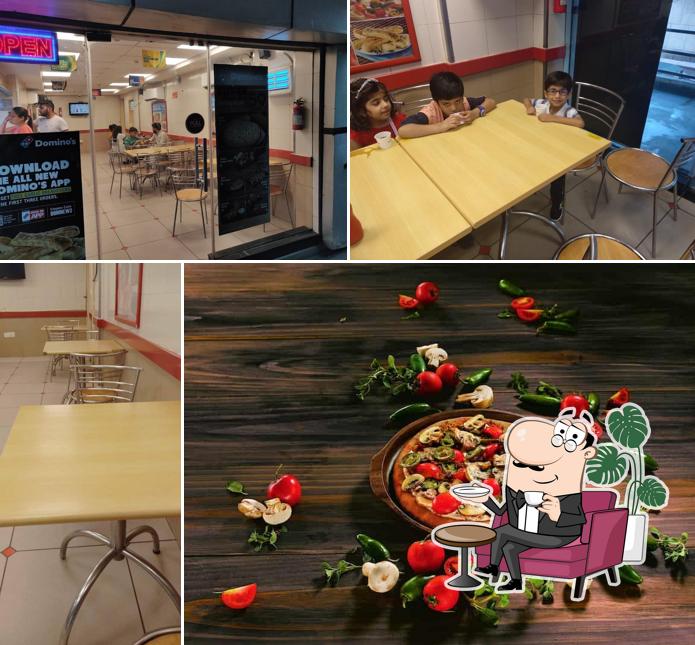 The interior of Domino's Pizza Pitampura, Delhi
