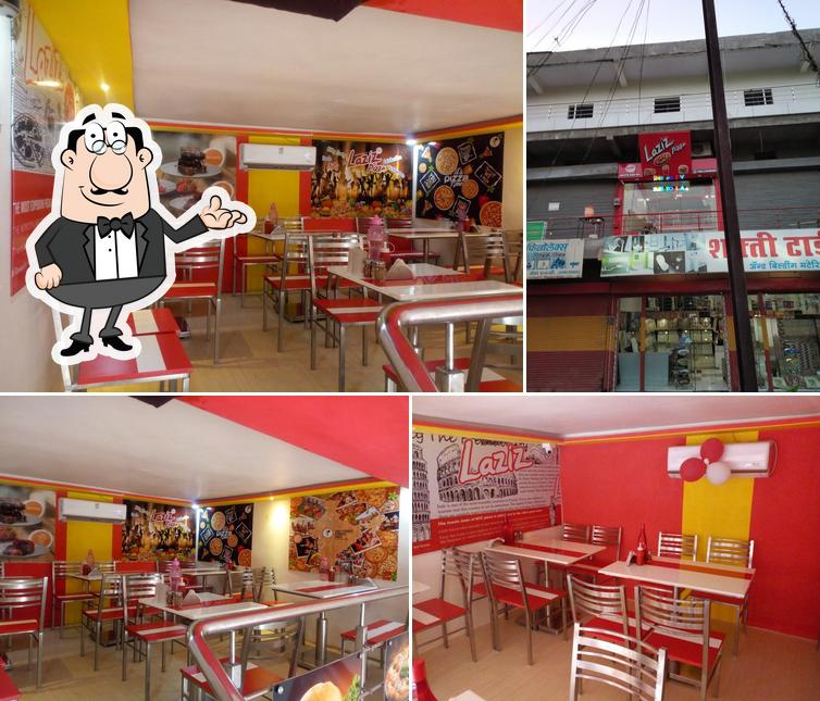 The interior of Laziz Pizza