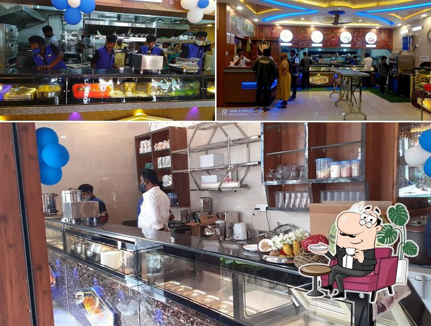 Take a seat at one of the tables at Nisarga Upahaar