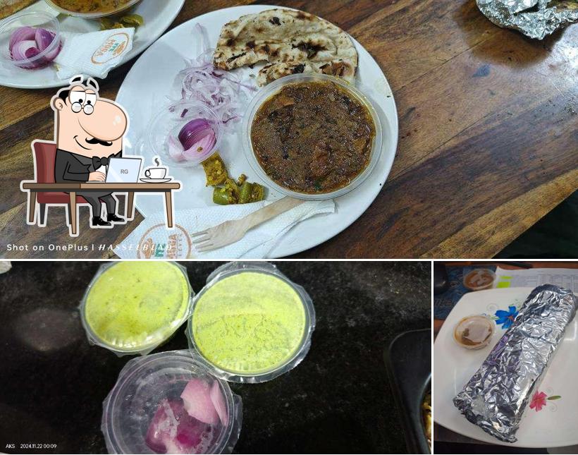 Among different things one can find interior and food at Moga Eleven