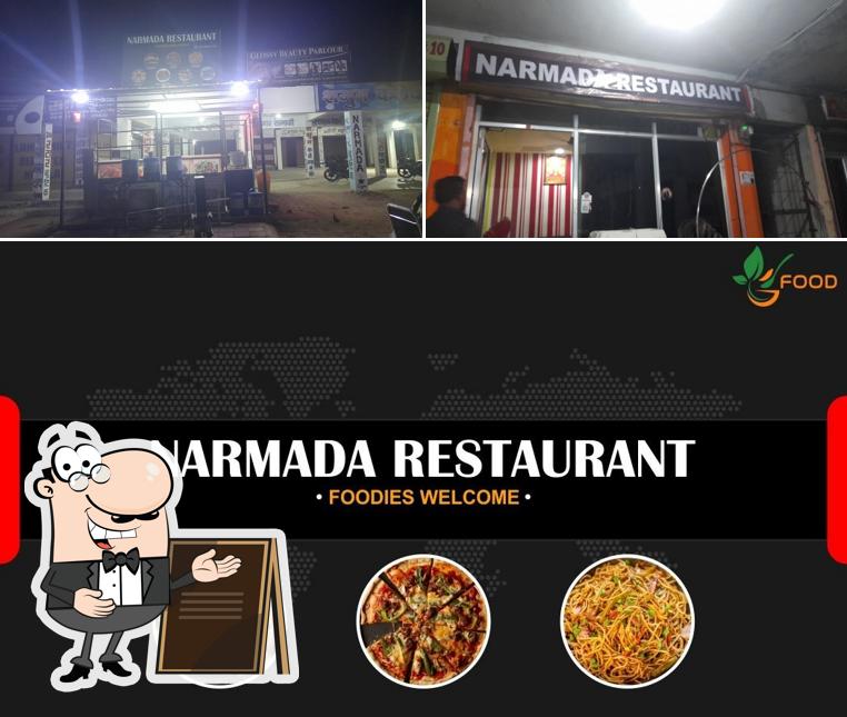 Among various things one can find exterior and burger at Narmada Restaurant