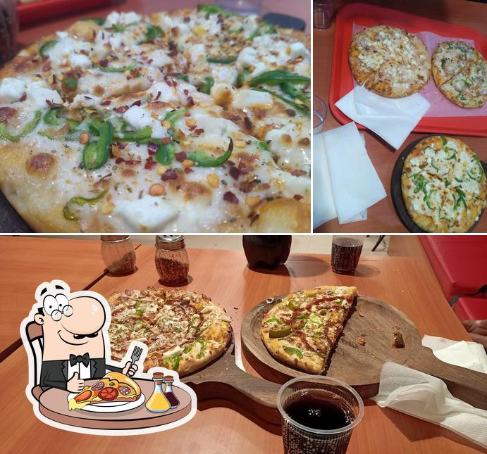 Try out pizza at Hungry Bites