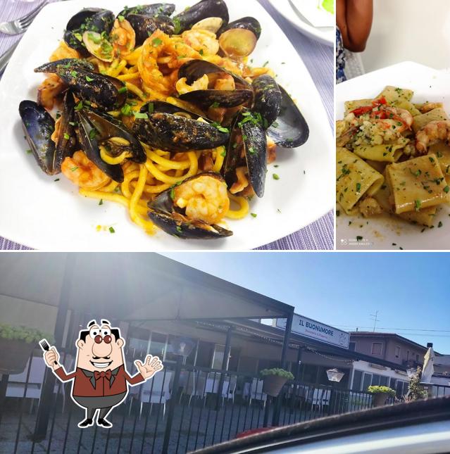 Guarda la immagine che raffigura la cibo e esterno di Ristorante Il Buonumore