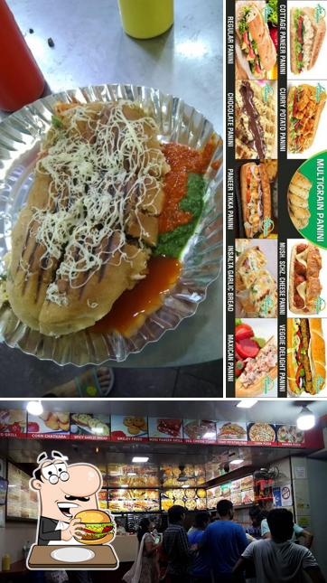 Taste one of the burgers served at Gupta Sandwich