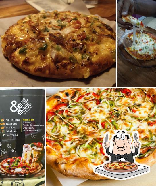 Pick pizza at MEET & EAT RESTAURANT
