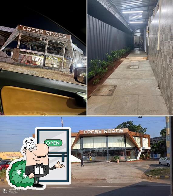 You can get some fresh air at the outside area of Cross Roads Family Restaurant and Sweets