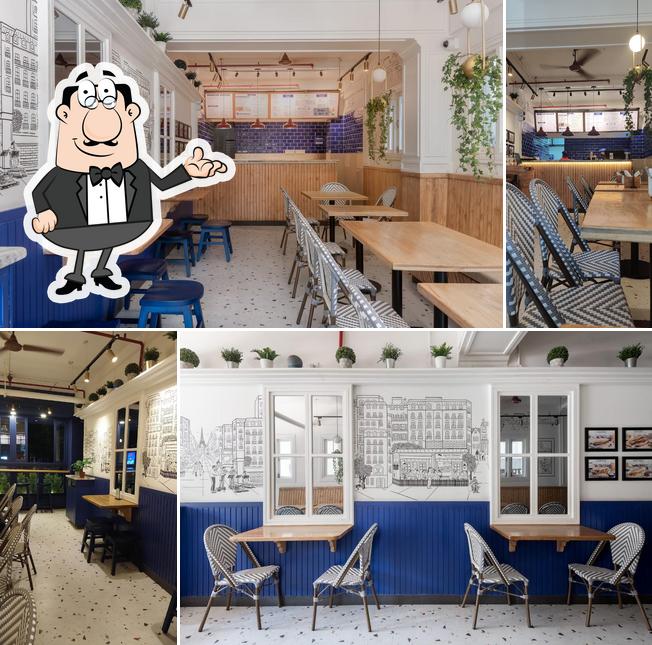 The interior of Paris Panini - Gourmet Sandwiches & Wraps