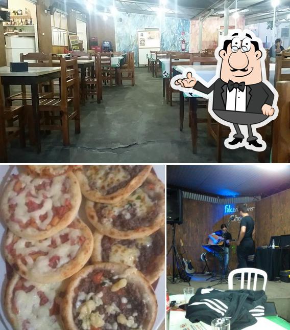 A imagem do Falcon´s Beer’s interior e comida