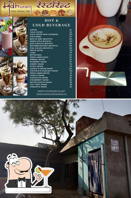 The picture of madhuram restaurant’s drink and exterior