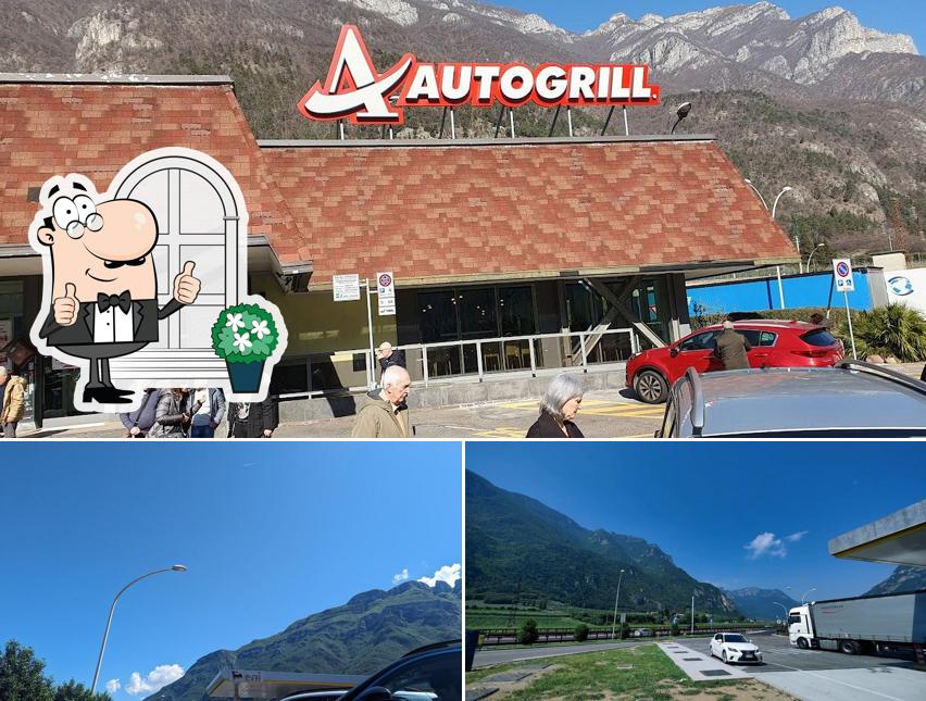 Goditi la vista dagli esterni di Autogrill Adige Brennero Est
