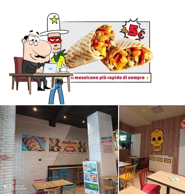 La interni e cibo del ristorante