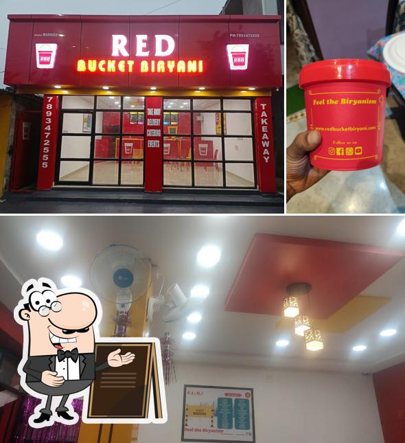 The restaurant's exterior and dessert