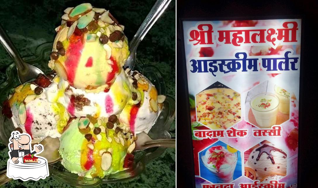 Mahalaxmi Ice Creem Palor Kukshi serves a range of desserts