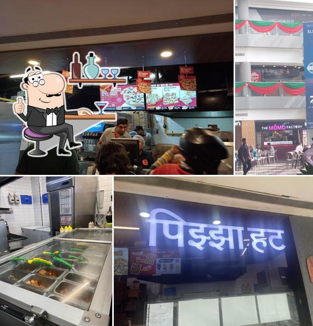 The interior of Pizza Hut Kohinoor Sqaure Dadar, Mumbai