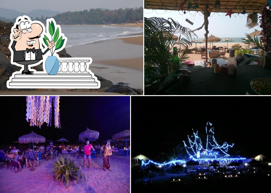 Enjoy the view at the outside area of Sea Front Beach Huts Patnem