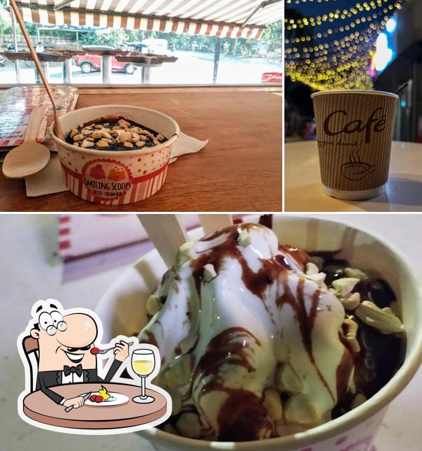 Food at Smiling Scoops.Ice-cream Dessert Hub