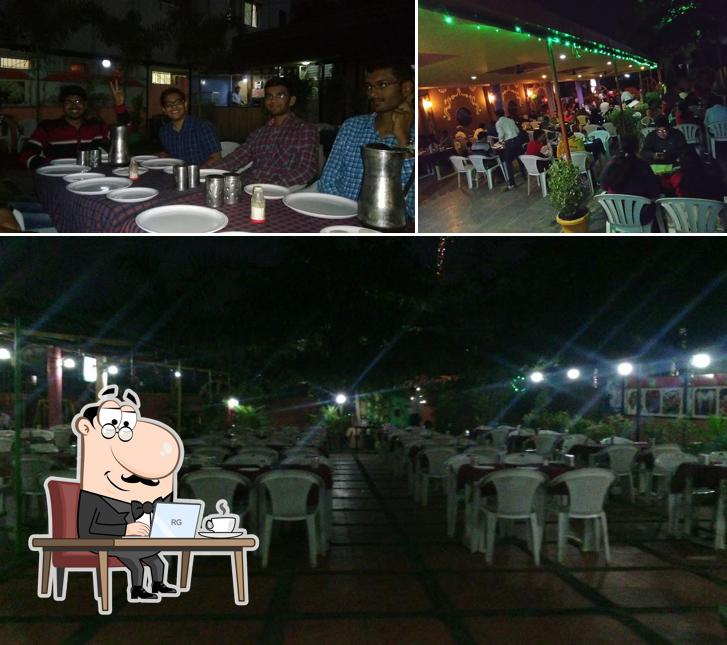 The interior of Sanskruti Garden Restaurant Akola