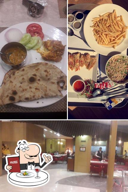 The picture of food and interior at Radisson Blu