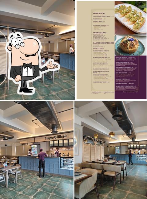 The interior of Thyme & Whisk Fine Dine Vegetarian Restaurant