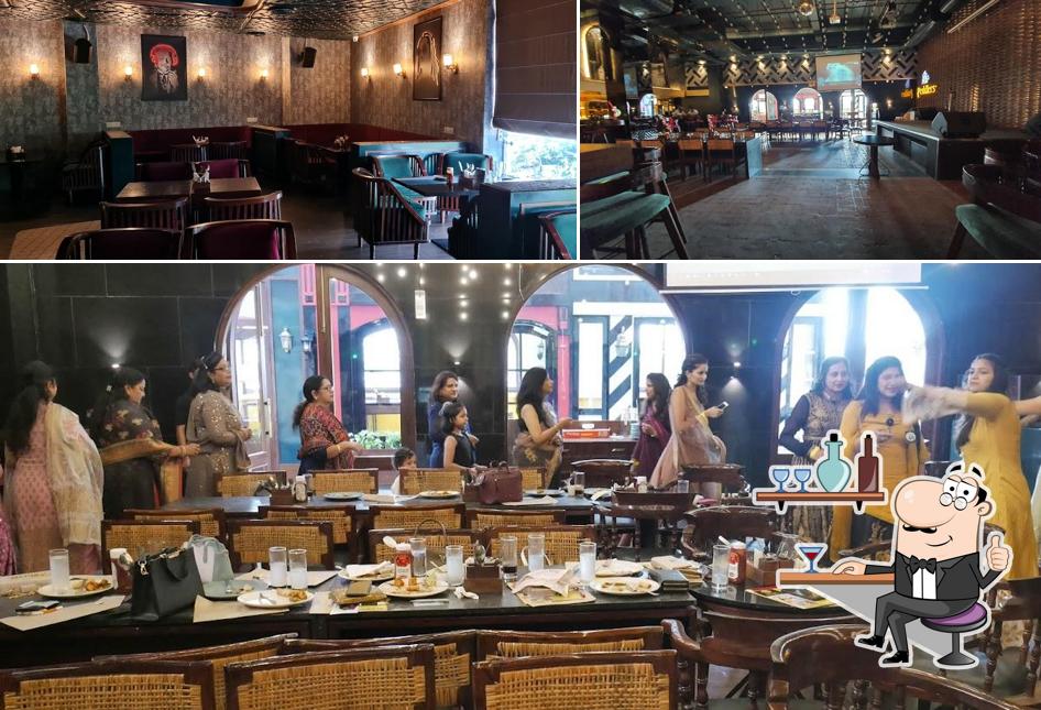 Take a seat at one of the tables at Peddlers