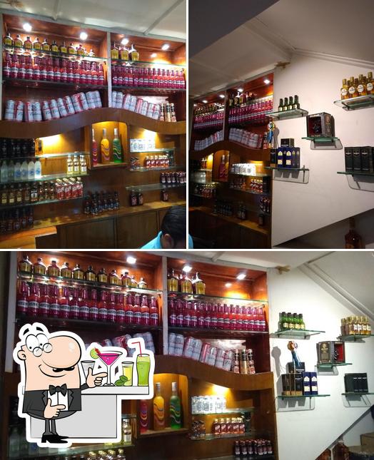 This is the picture showing bar counter and beverage at Indraprastha WINES