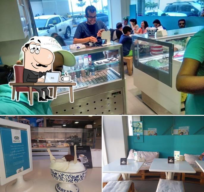 Veja imagens do interior do Cioccolatte Gelateria