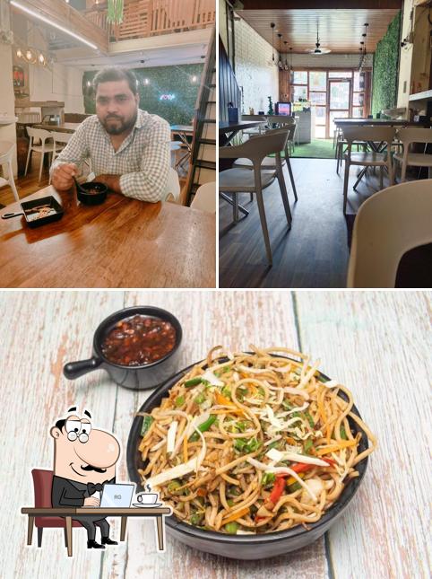 The photo of interior and food at Amato's Cafe & Bistro