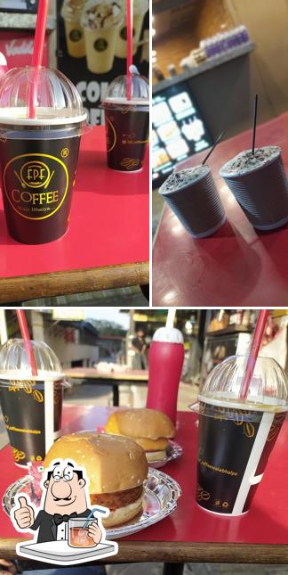 The photo of drink and burger at FPF (Coffee wale bhaiya