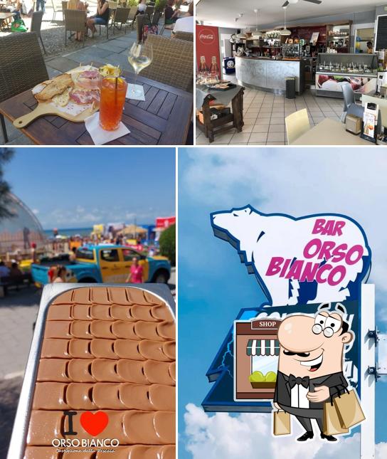 Puoi goderti l'aria fresca da seduto all'esterno di Risto Bar Orso Bianco
