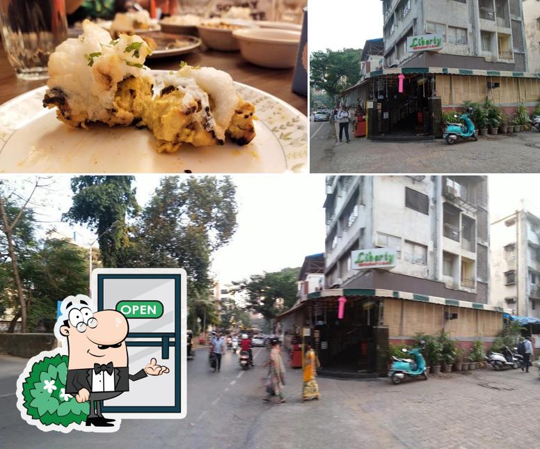 This is the picture showing exterior and food at Liberty