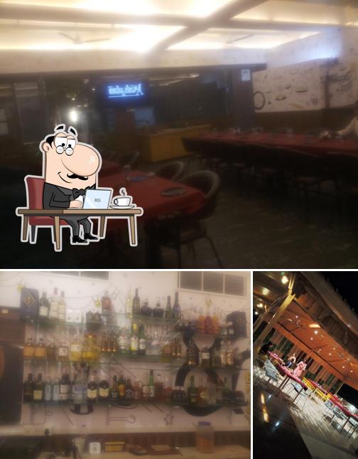 The restaurant's interior and beer