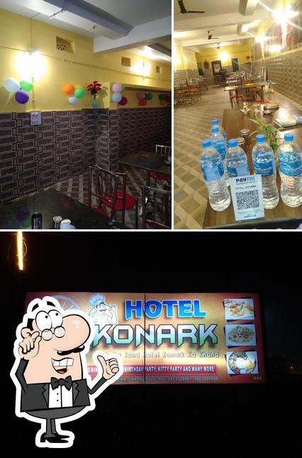 This is the picture displaying interior and beer at Hotel Konark