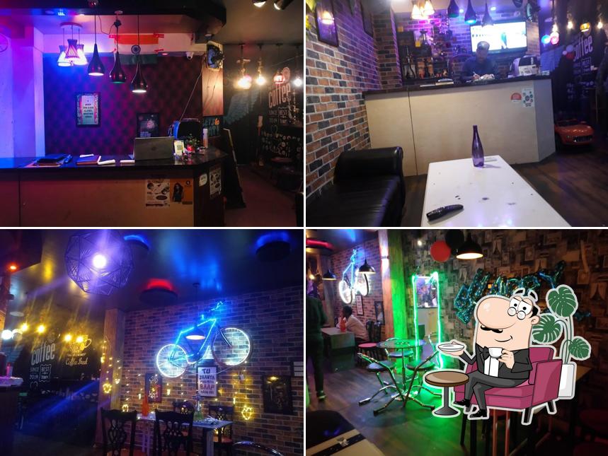 Take a seat at one of the tables at BLACKHEART CAFE