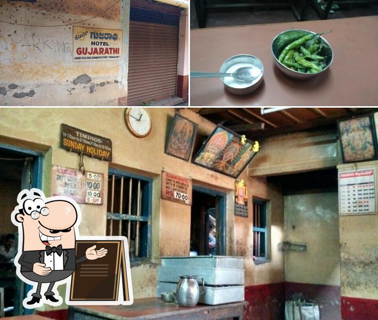 The picture of Gujarathi Hotel’s exterior and food
