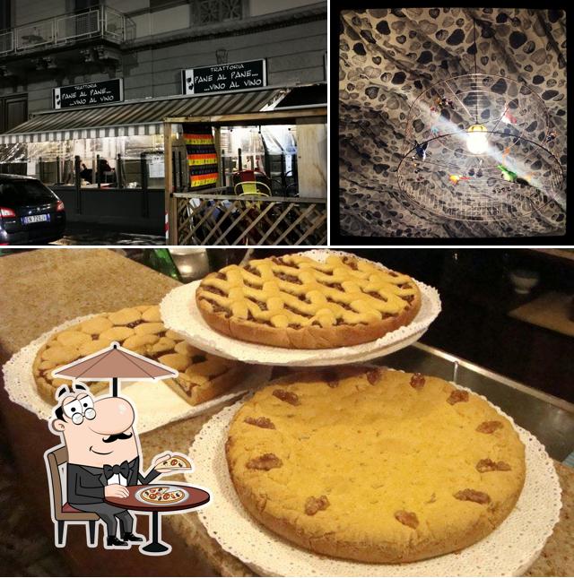 La esterno e cibo del ristorante