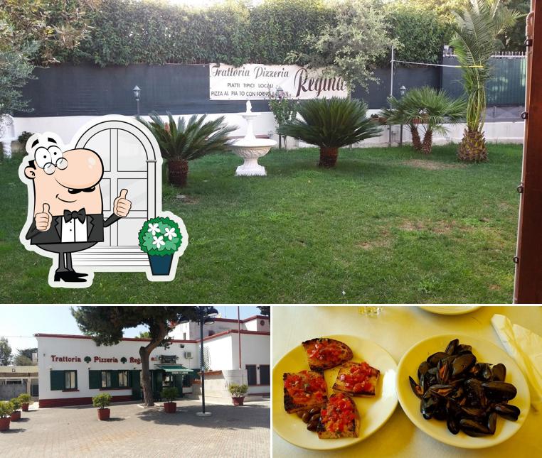 Tra le diverse cose da Trattoria Pizzeria Regina si possono trovare la esterno e frutti di mare